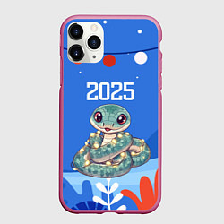 Чехол iPhone 11 Pro матовый Змейка 2025 года, цвет: 3D-малиновый