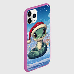 Чехол iPhone 11 Pro матовый С новым 2025 годом змейка, цвет: 3D-фиолетовый — фото 2