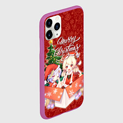 Чехол iPhone 11 Pro матовый Геншин импакт Кли - Новый год, цвет: 3D-фиолетовый — фото 2