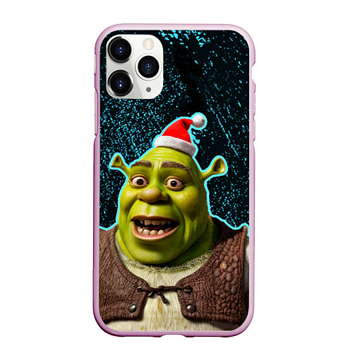 Чехол iPhone 11 Pro матовый New years Shrek / 3D-Розовый – фото 1