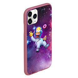 Чехол iPhone 11 Pro матовый Homer Simpson in space - ai art, цвет: 3D-малиновый — фото 2