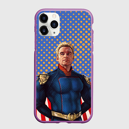 Чехол iPhone 11 Pro матовый Хоумлендер задумчивый Пацаны / 3D-Фиолетовый – фото 1