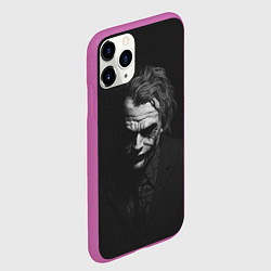 Чехол iPhone 11 Pro матовый Хит Леджер - Джокер, цвет: 3D-фиолетовый — фото 2