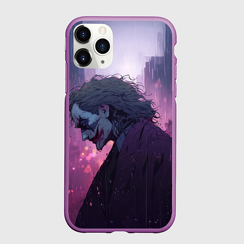 Чехол iPhone 11 Pro матовый Joker - art / 3D-Фиолетовый – фото 1