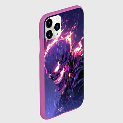Чехол iPhone 11 Pro матовый Ghost Rider - Neon rain, цвет: 3D-фиолетовый — фото 2