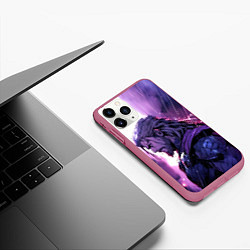 Чехол iPhone 11 Pro матовый Thor - Neon rain, цвет: 3D-малиновый — фото 2