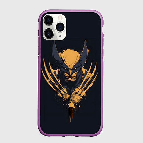 Чехол iPhone 11 Pro матовый Wolverine - art / 3D-Фиолетовый – фото 1