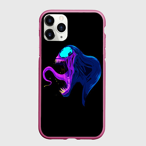 Чехол iPhone 11 Pro матовый Venom head / 3D-Малиновый – фото 1