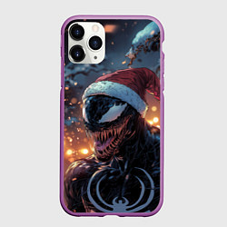 Чехол iPhone 11 Pro матовый Веном новогодний, цвет: 3D-фиолетовый