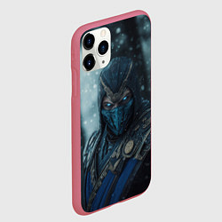 Чехол iPhone 11 Pro матовый Subzero mortal kombat, цвет: 3D-малиновый — фото 2