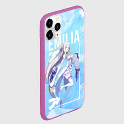 Чехол iPhone 11 Pro матовый Эмилия Re:Zero, цвет: 3D-фиолетовый — фото 2