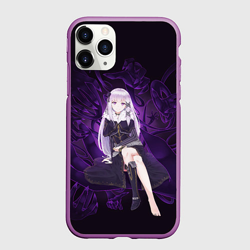 Чехол iPhone 11 Pro матовый Сателла Re:Zero / 3D-Фиолетовый – фото 1