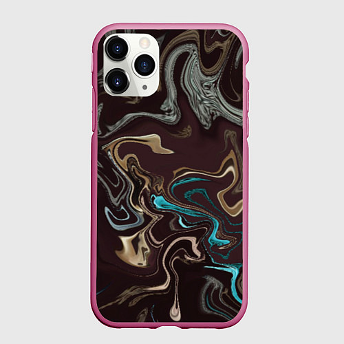 Чехол iPhone 11 Pro матовый Волна безумия / 3D-Малиновый – фото 1