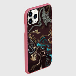 Чехол iPhone 11 Pro матовый Волна безумия, цвет: 3D-малиновый — фото 2