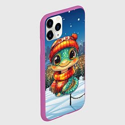 Чехол iPhone 11 Pro матовый Змейка новогодняя 2025 год, цвет: 3D-фиолетовый — фото 2