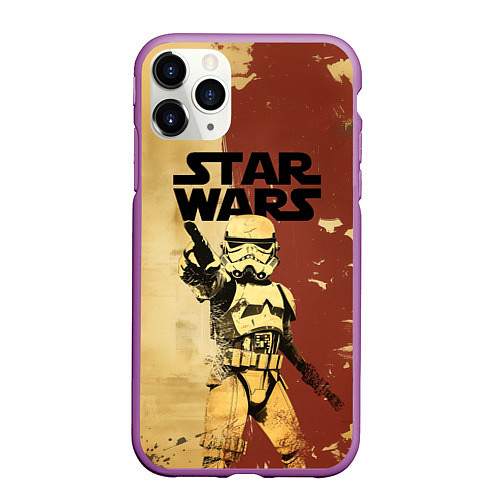 Чехол iPhone 11 Pro матовый Звездные войны - клон / 3D-Фиолетовый – фото 1