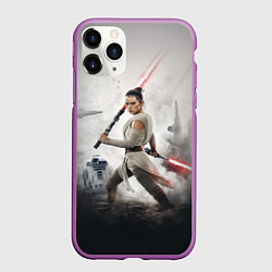 Чехол iPhone 11 Pro матовый Звездные войны - Рей Скайуокер, цвет: 3D-фиолетовый
