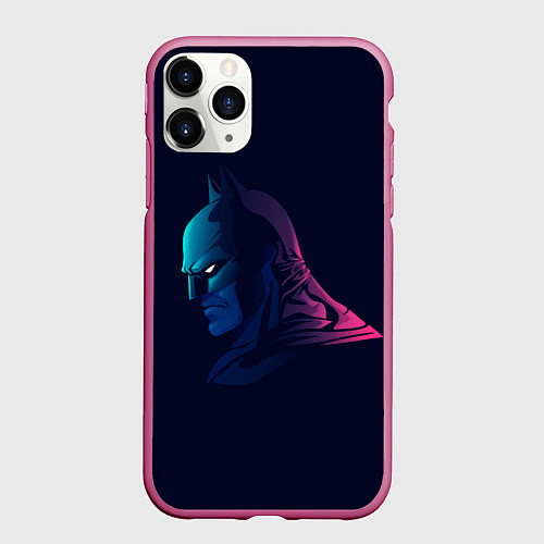 Чехол iPhone 11 Pro матовый Batman gradient / 3D-Малиновый – фото 1