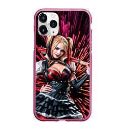 Чехол iPhone 11 Pro матовый Harley Quinn, цвет: 3D-малиновый