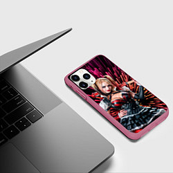 Чехол iPhone 11 Pro матовый Harley Quinn, цвет: 3D-малиновый — фото 2
