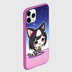 Чехол iPhone 11 Pro матовый Куроми на розовом островке, цвет: 3D-фиолетовый — фото 2