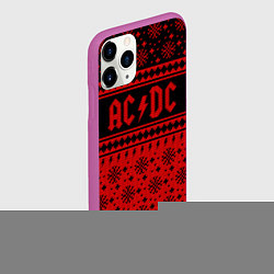 Чехол iPhone 11 Pro матовый ACDC christmas sweater, цвет: 3D-фиолетовый — фото 2