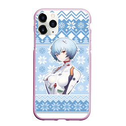 Чехол iPhone 11 Pro матовый Rei christmas sweater Evangelion