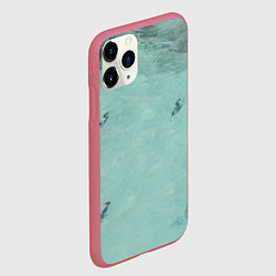 Чехол iPhone 11 Pro матовый Лагуна sea, цвет: 3D-малиновый — фото 2