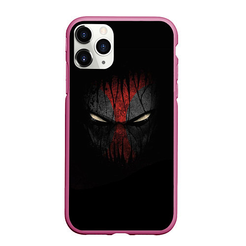 Чехол iPhone 11 Pro матовый Darkness Deadpool / 3D-Малиновый – фото 1