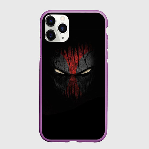 Чехол iPhone 11 Pro матовый Darkness Deadpool / 3D-Фиолетовый – фото 1