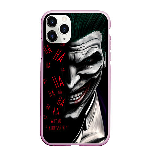 Чехол iPhone 11 Pro матовый Joker in the dark / 3D-Розовый – фото 1