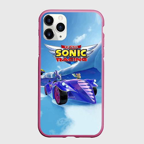 Чехол iPhone 11 Pro матовый Blaze the cat - team Sonic racing / 3D-Малиновый – фото 1