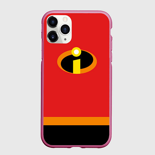 Чехол iPhone 11 Pro матовый Суперсемейка костюм / 3D-Малиновый – фото 1