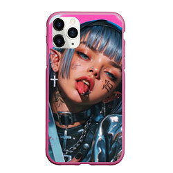 Чехол iPhone 11 Pro матовый Future samurai pink girl