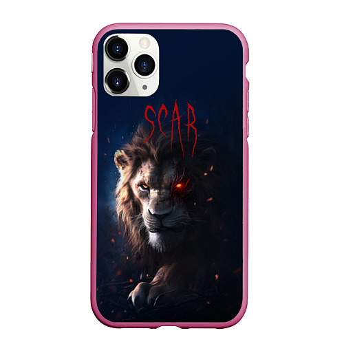 Чехол iPhone 11 Pro матовый The Lion King - Scar / 3D-Малиновый – фото 1