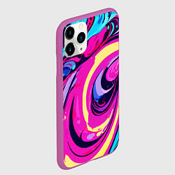 Чехол iPhone 11 Pro матовый Сине-розовый узор, цвет: 3D-фиолетовый — фото 2
