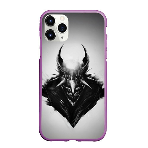 Чехол iPhone 11 Pro матовый Batman who laughs / 3D-Фиолетовый – фото 1
