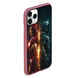 Чехол iPhone 11 Pro матовый Железный Человек - Доктор Дум, цвет: 3D-малиновый — фото 2