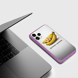 Чехол iPhone 11 Pro матовый Дольки банана, цвет: 3D-фиолетовый — фото 2