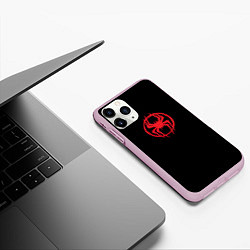 Чехол iPhone 11 Pro матовый Miles Morales - logo, цвет: 3D-розовый — фото 2