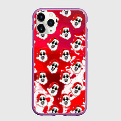 Чехол iPhone 11 Pro матовый Funny Santa clown Art in blood