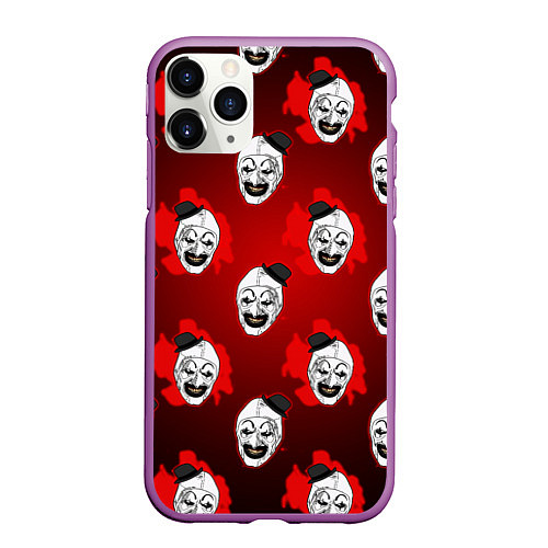 Чехол iPhone 11 Pro матовый Funny clown Art in blood / 3D-Фиолетовый – фото 1