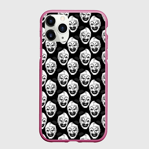 Чехол iPhone 11 Pro матовый Funny terrifier clown Art / 3D-Малиновый – фото 1