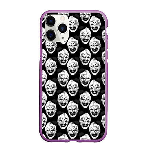 Чехол iPhone 11 Pro матовый Funny terrifier clown Art / 3D-Фиолетовый – фото 1