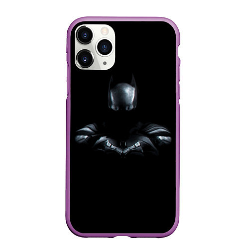 Чехол iPhone 11 Pro матовый Batman in the dark / 3D-Фиолетовый – фото 1