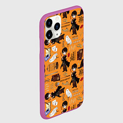 Чехол iPhone 11 Pro матовый Гарри Поттер паттерн, цвет: 3D-фиолетовый — фото 2