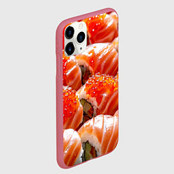 Чехол iPhone 11 Pro матовый Ролл Филадельфия, цвет: 3D-малиновый — фото 2