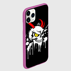 Чехол iPhone 11 Pro матовый Череп самурая арт, цвет: 3D-фиолетовый — фото 2