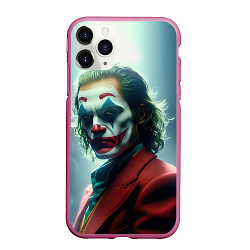 Чехол iPhone 11 Pro матовый Джокер портрет / 3D-Малиновый – фото 1