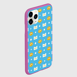 Чехол iPhone 11 Pro матовый Время приключений паттерн, цвет: 3D-фиолетовый — фото 2